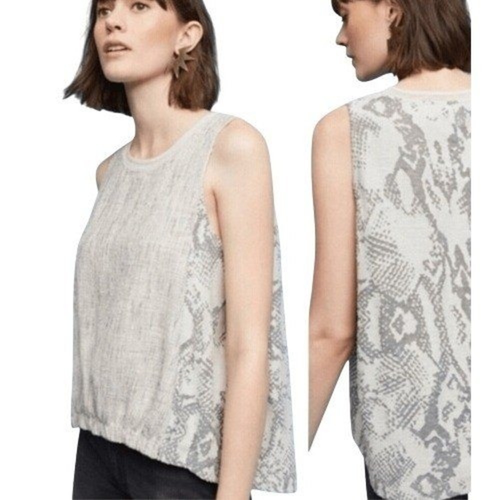 ANTHROPOLOGIE AKEMI + KIN Marietta Mixed Media Sleeveless‎ Cocoon Top Size XS